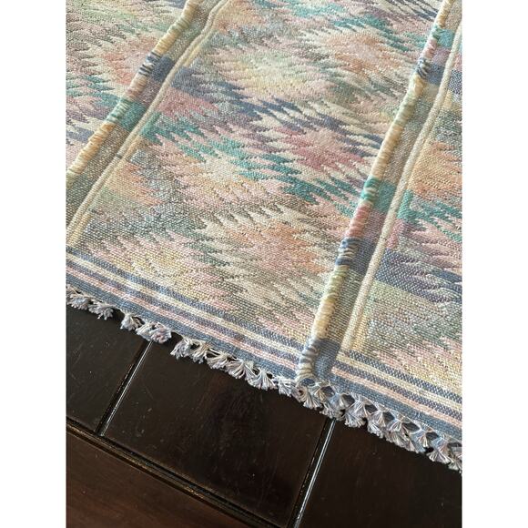 Park B. Smith Pastel-Colored Southwestern Woven Placemats Fringed Edges Set Of 4 - Picture 6 of 9